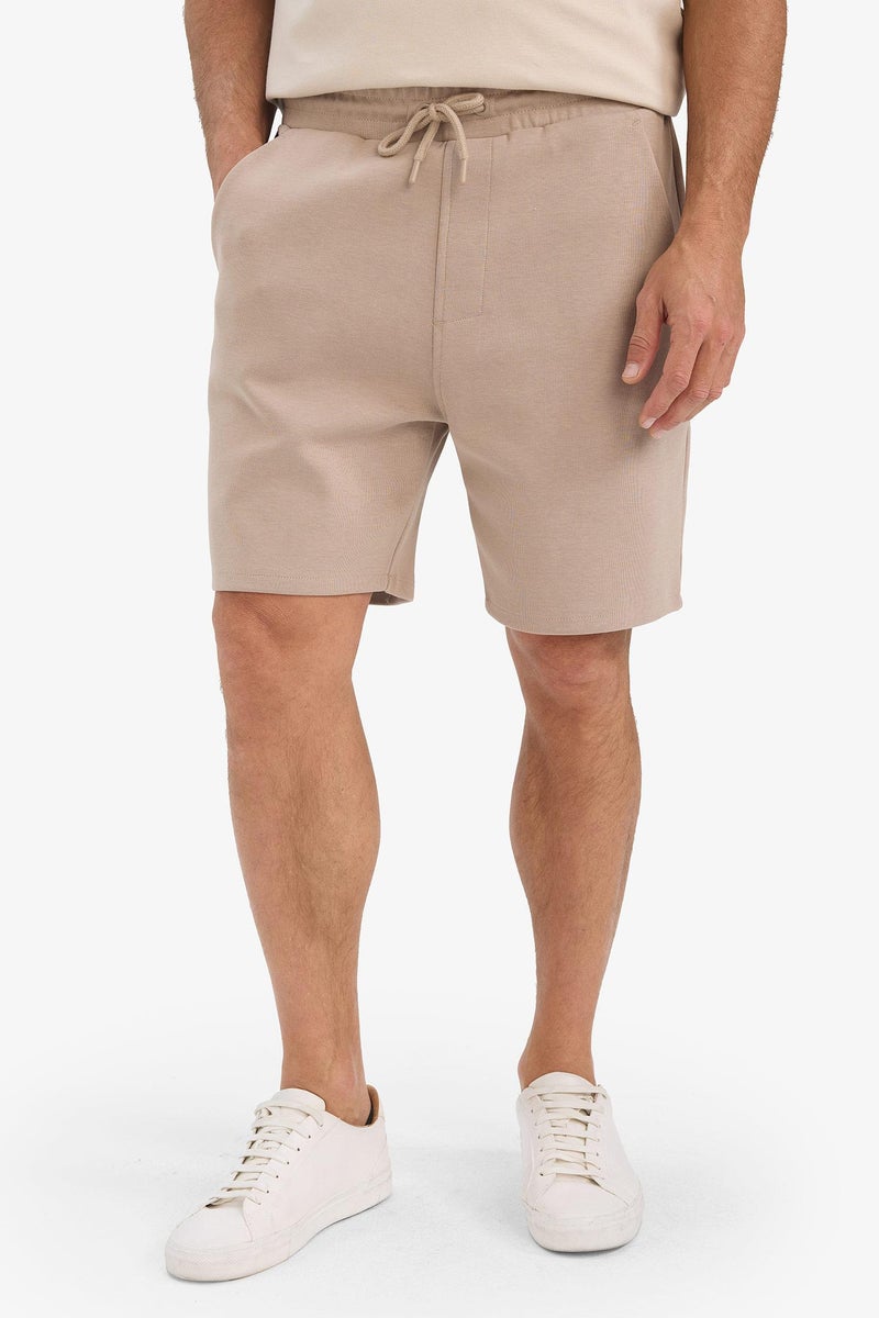 DeFacto Beige Man Waist Tie Pocketed Basic Shorts Casual - Image 4
